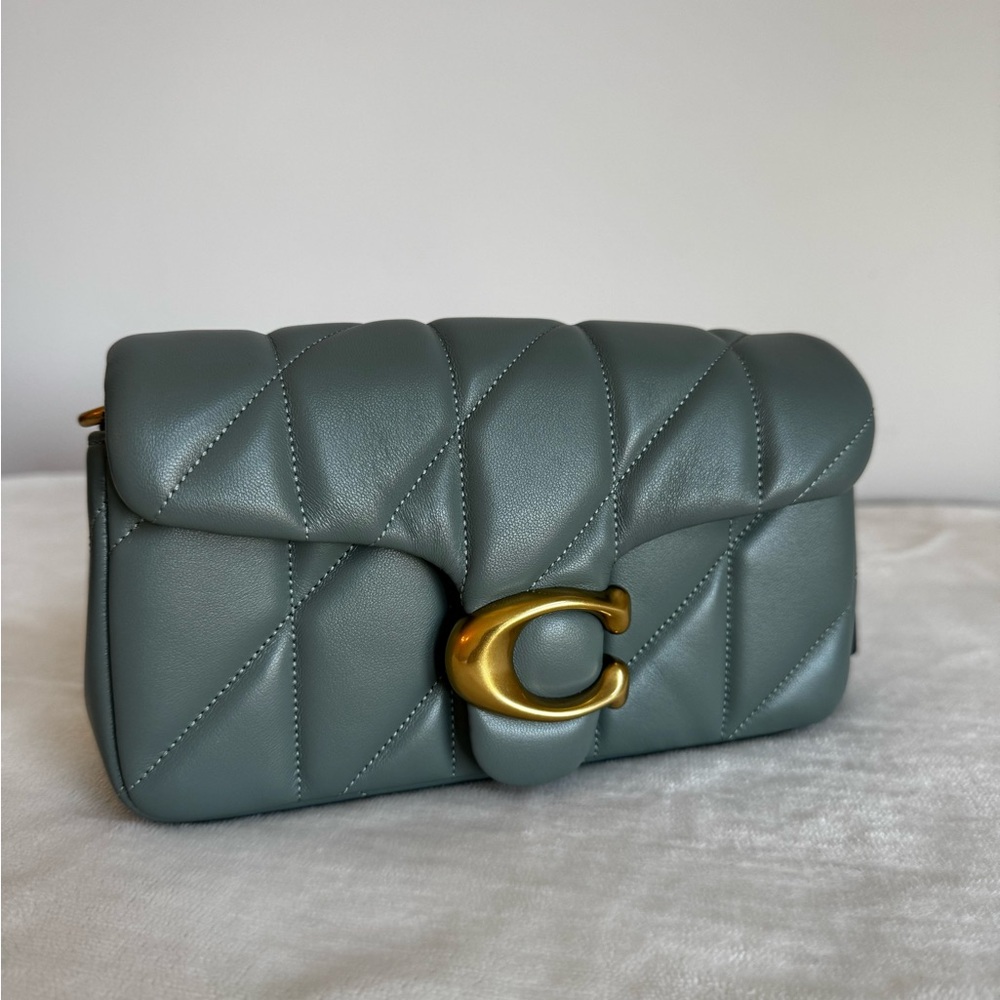 Coach Tabby Wristlet Crossbody Pillow Quilting Leather in Sage